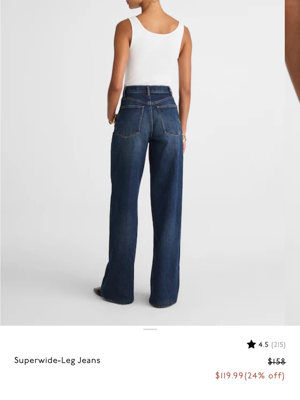 Madewell High-Rise Superwide Leg Jeans in Dark Indigo - Picture 2 of 4